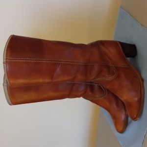 Brown Leather Knee-High Boots